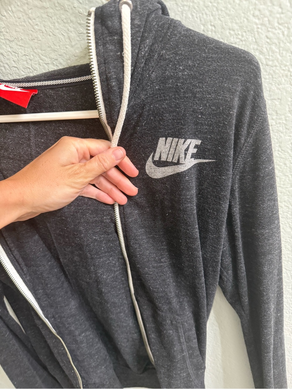 Nike Women’s Dark Gray Zip-Up Hoodie Sweater